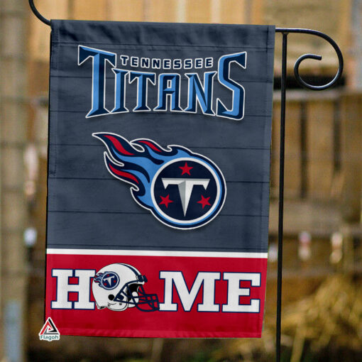 Tennessee Titans Football Flag, T-Rac Mascot Personalized Football Fan Welcome Flags, Custom Family Name NFL Decor