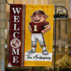 Washington Commanders Football Flag, Major Tuddy Mascot Personalized Football Fan Welcome Flags, Custom Family Name NFL Decor