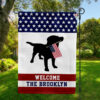 Welcome Personalized Labrador Retriever Lovers Garden Flag, Custom Family Name Americana Flag