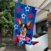 Chihuahua Dog with Sunglasses Flag, Chihuahua Longhair 4th of July Garden Flag, Dog Lovers Independence Day Flag