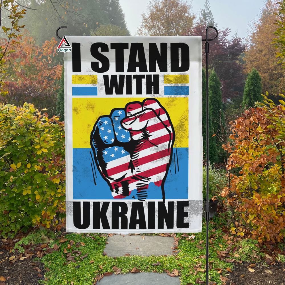 I Stand With Ukraine Flag, Support Ukrainian Garden Flag I Stand With Ukraine Flag, Support Ukrainian Garden Flag