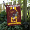 Washington Commanders Helmet Vertical Flag, Commanders NFL Outdoor Flag 1 Spring Garden Flag Mockup Commanders