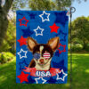 Chihuahua Dog with Sunglasses Flag, Chihuahua Longhair 4th of July Garden Flag, Dog Lovers Independence Day Flag