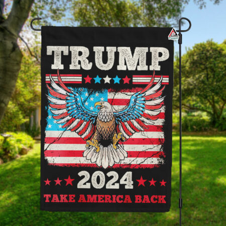 Vintage Donald Trump 2024 Flag, Take America Back, US Election Flag with American Eagle