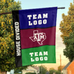 Aggies vs Custom Team House Divided Flag, Custom Split Flag