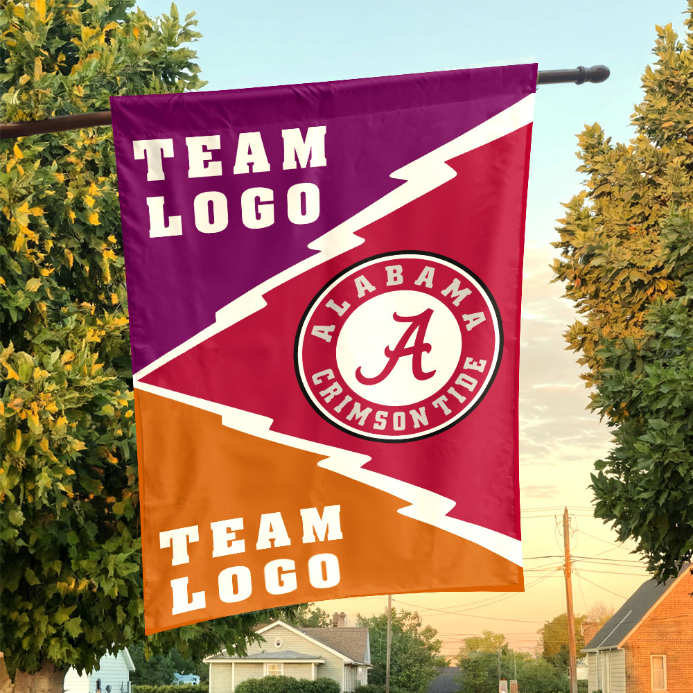 Alabama vs Custom Team House Divided Flag, Custom Split Flag Alabama vs Custom Team House Divided Flag, Custom Split Flag