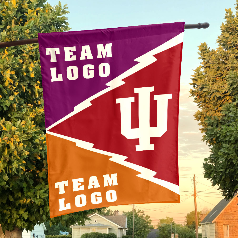 Indiana vs Custom Team House Divided Flag, Custom Split Flag Indiana vs Custom Team House Divided Flag, Custom Split Flag