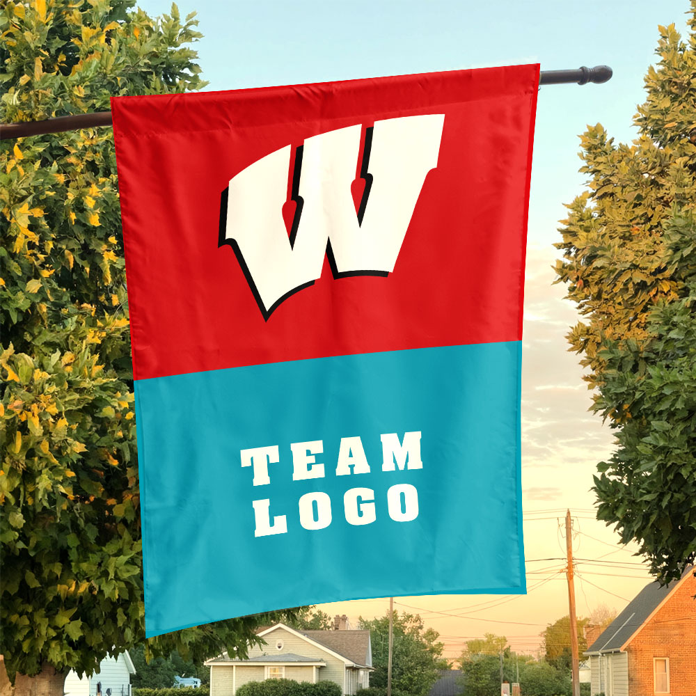 Badgers vs Custom Team House Divided Flag, Custom NCAA Flag Badgers vs Custom Team House Divided Flag, Custom NCAA Flag