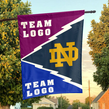 Fighting Irish vs Custom Team House Divided Flag, Custom Split Flag