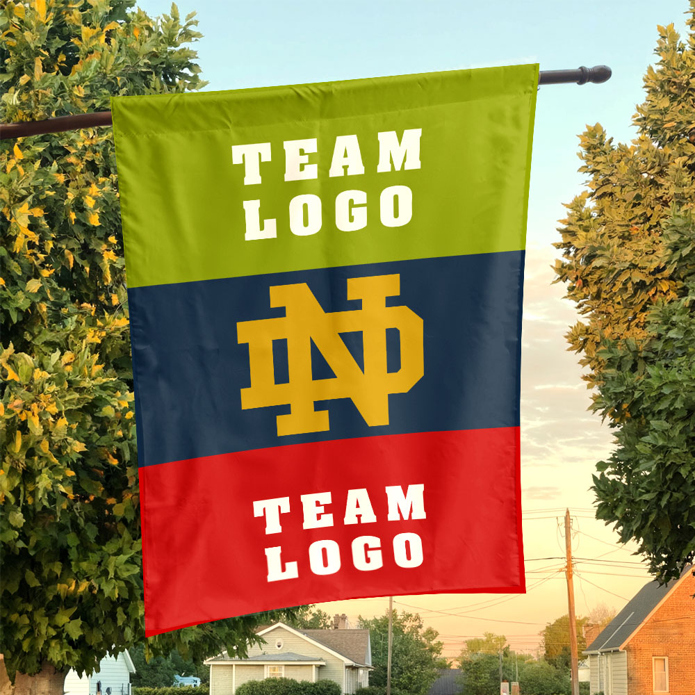 Fighting Irish vs Custom Team House Divided Flag, Custom Two Team Flag Fighting Irish vs Custom Team House Divided Flag, Custom Two Team Flag