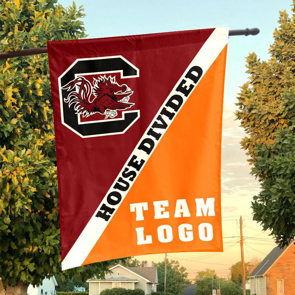 Gamecocks vs Custom Team House Divided Flag, Custom Split Flag Gamecocks vs Custom Team House Divided Flag, Custom Split Flag