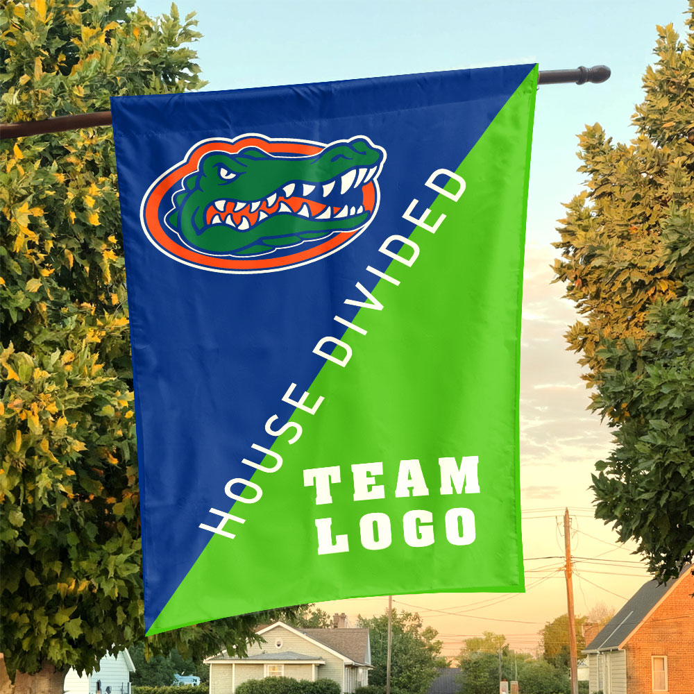 Gators vs Custom Team House Divided Flag, Personalized Split Flag Gators vs Custom Team House Divided Flag, Personalized Split Flag