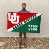 Utes vs Custom Team House Divided Flag, Custom Split Flag 2 Utes vs Custom Team House Divided Flag, Custom Split Flag