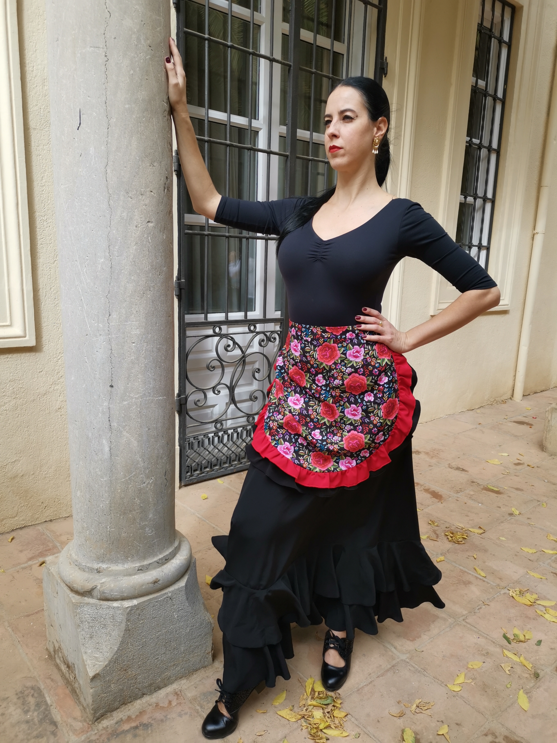 Delantal De Flamenca Con Lunares Blancos Para Adulto – Disfraz De Carnaval Y Fiesta Temática, Lavado A Mano