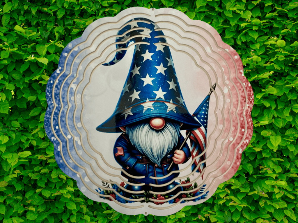 Garden Spinner Patriotic with Flag 6”