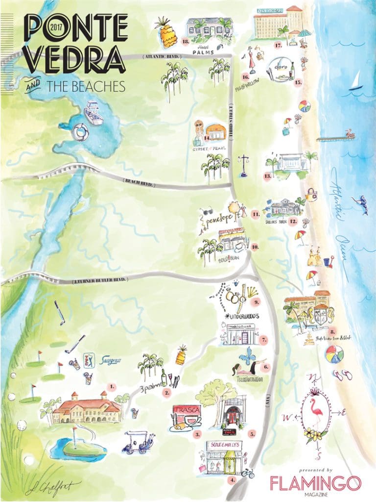 The Local S Guide To Ponte Vedra The Beaches Flamingo Magazine PVB Map New 768x1024 