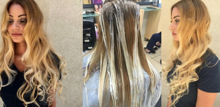balayage miel sur chatain clair
