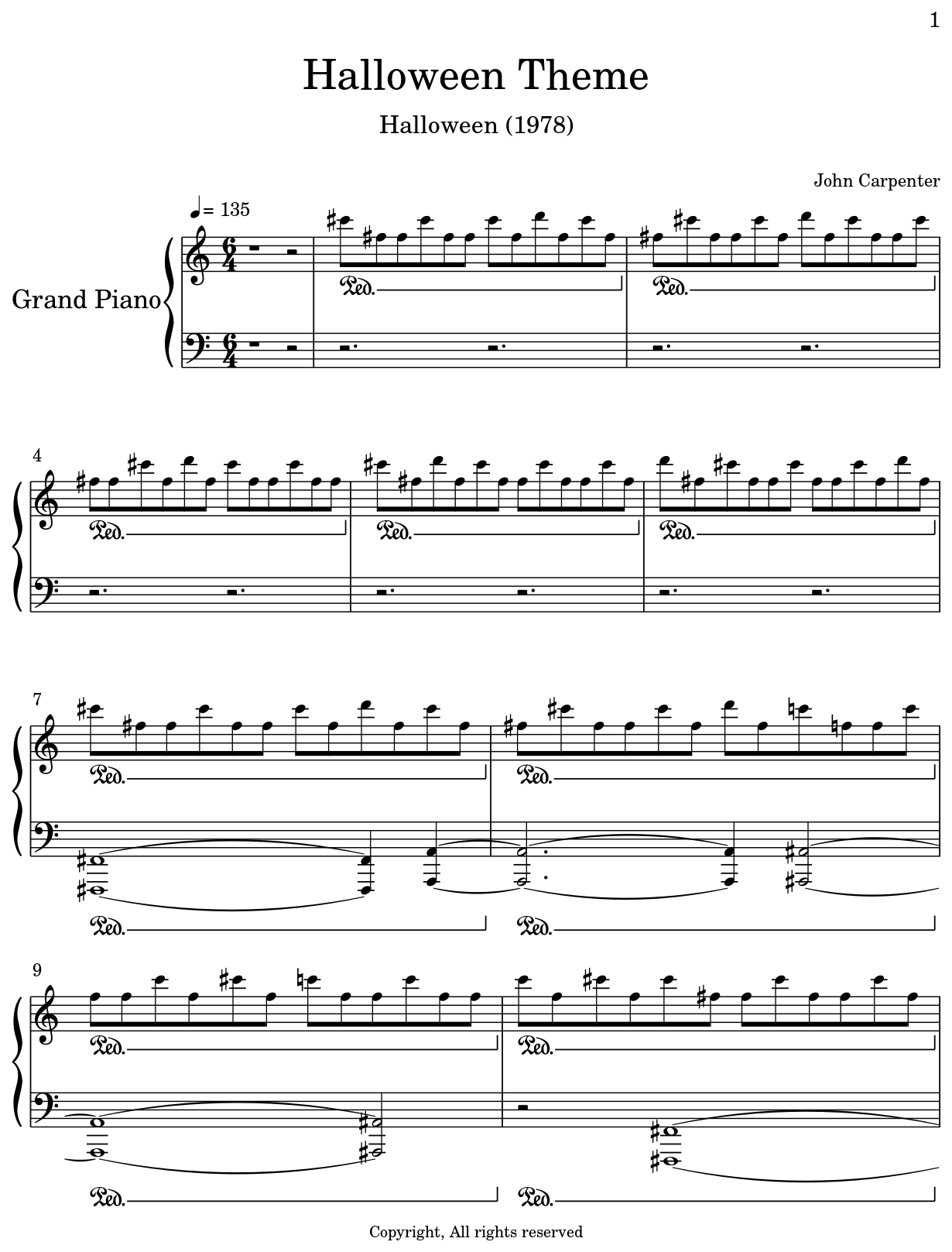 photo Halloween Theme Song Piano Sheet Music flat