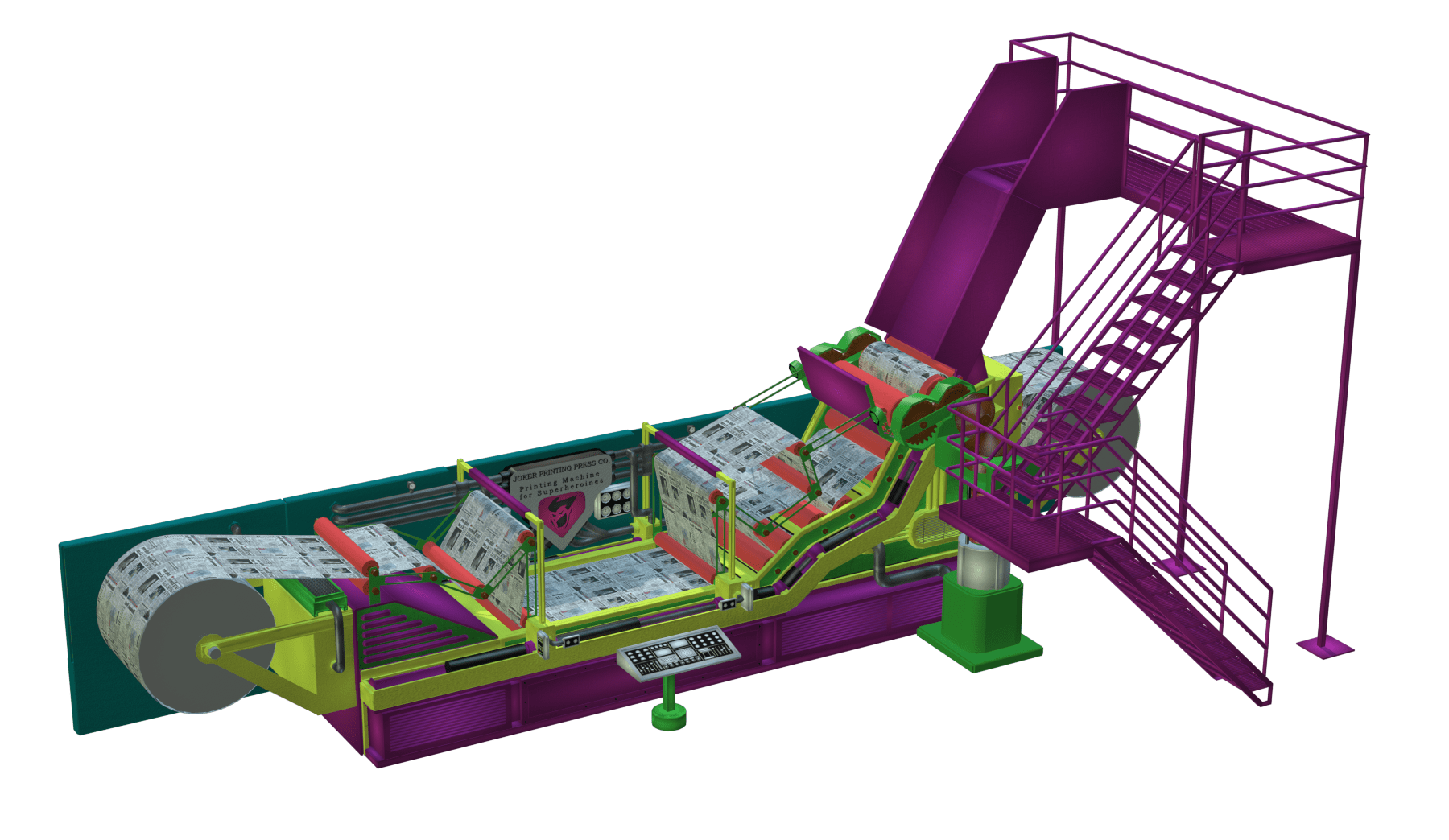 3D OBJ Download: Joker Printing Press and Batman Props OBJ