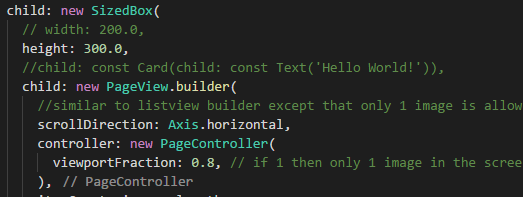 SIzedBox and PageView Builder…