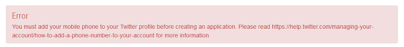 Error message for phone number…