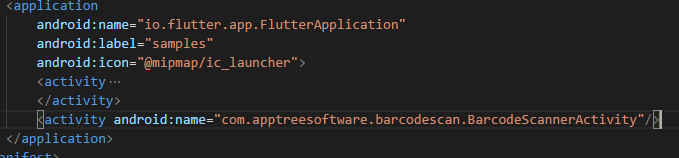 Activity added in Android Manifest.xml