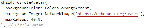 Circle Avatar in Flutter