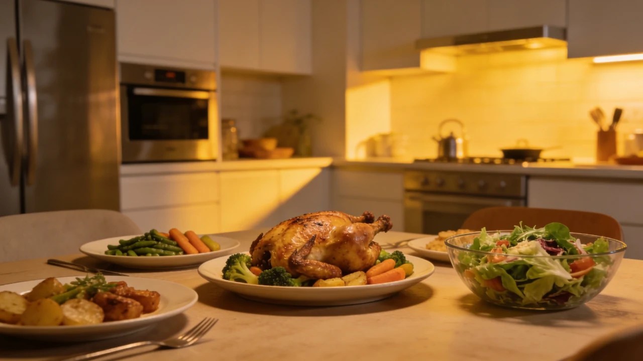 Easy dinner recipes with simple homemade evening meals served on a cozy table