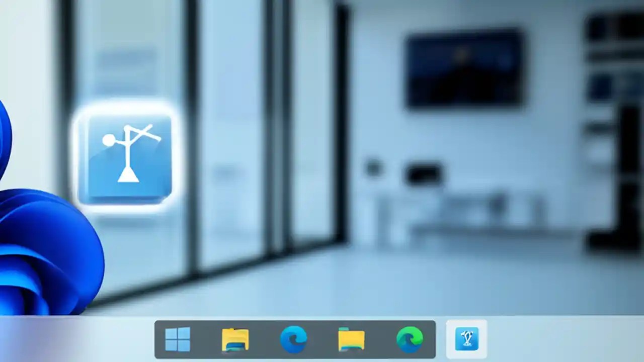 A close-up view of a Windows 11 taskbar showing how to put the Bing search engine icon for quick access.