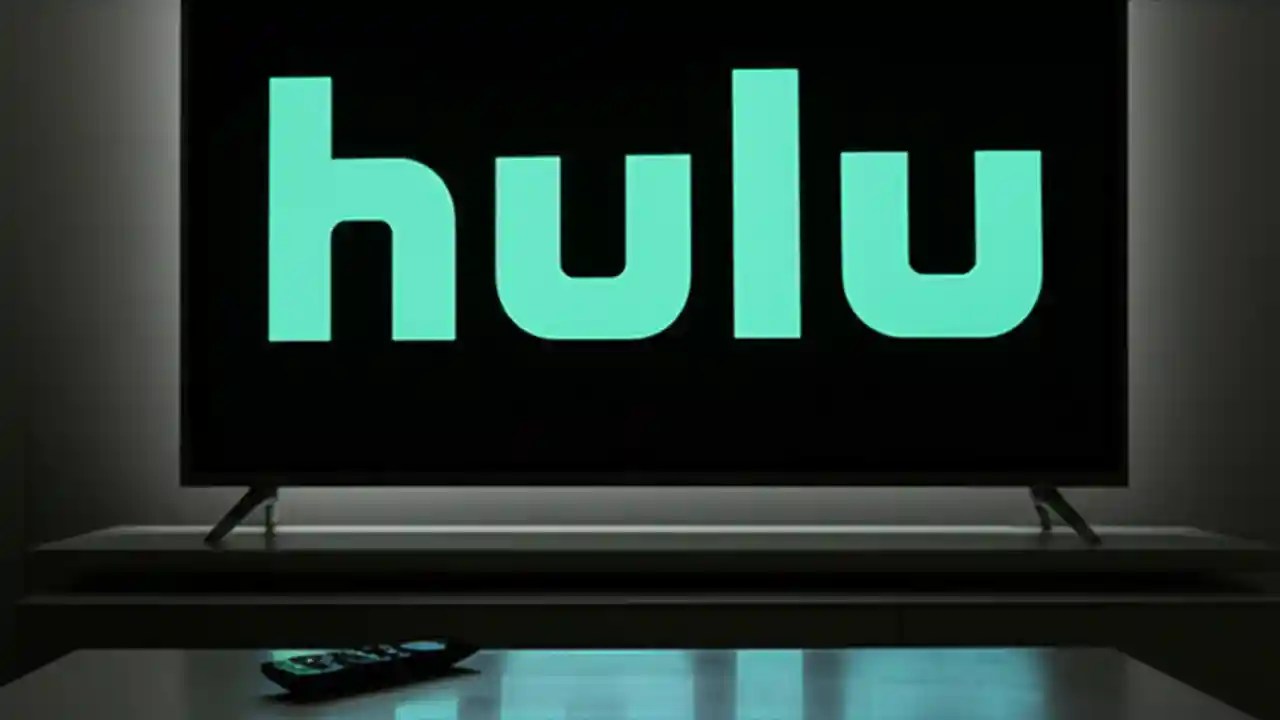 A living room TV showing the Hulu logo, representing the choice to watch Hulu without ad interruptions.
