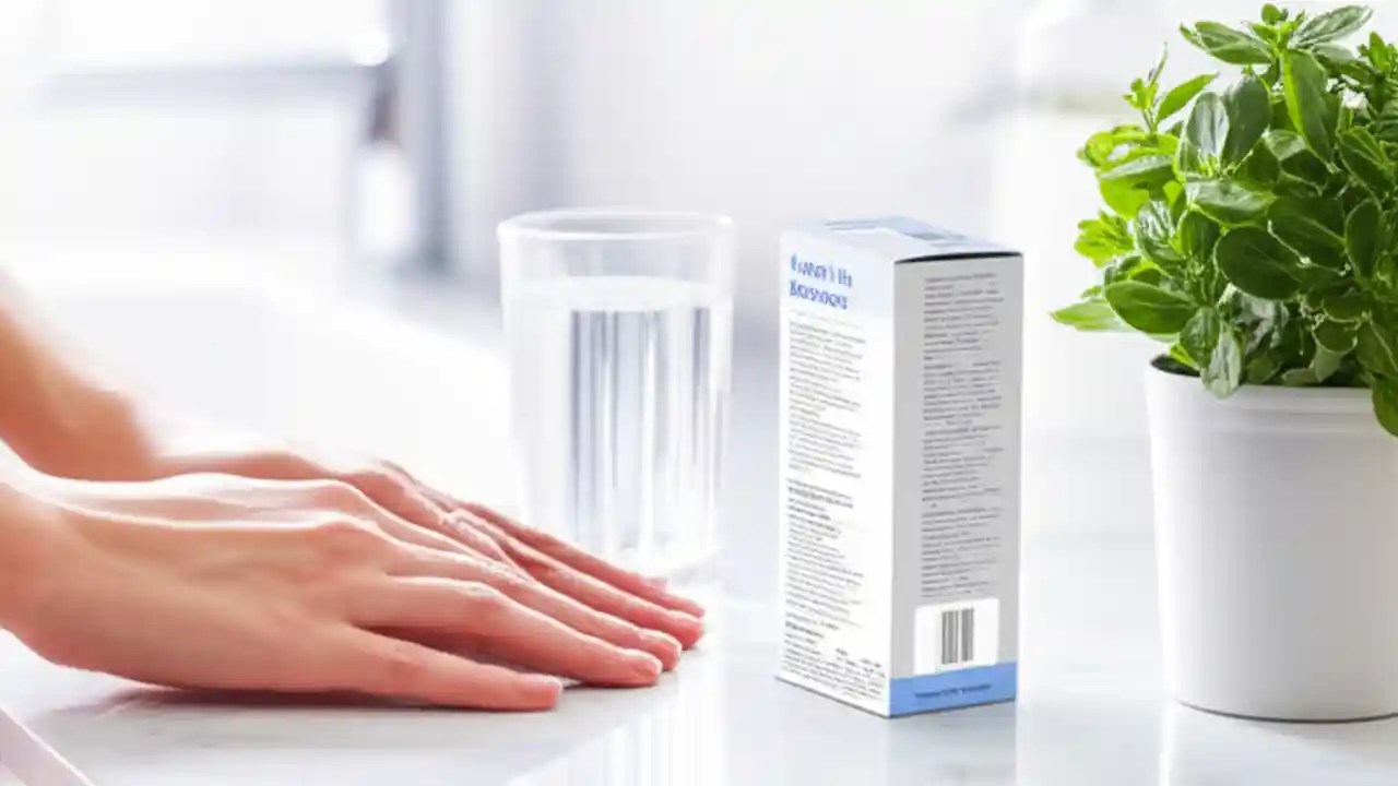A clean bathroom scene with an over-the-counter enema kit, emphasizing the importance of safe and infrequent use for constipation.