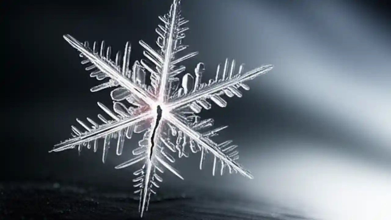 A single, complex snowflake is shown cracking under a bright light, symbolizing the fragility implied by the slang term "snowflake."