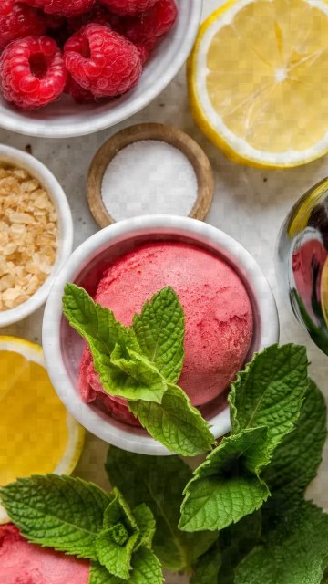 Ingredients photo for Sparkling Raspberry Champagne Float Recipe