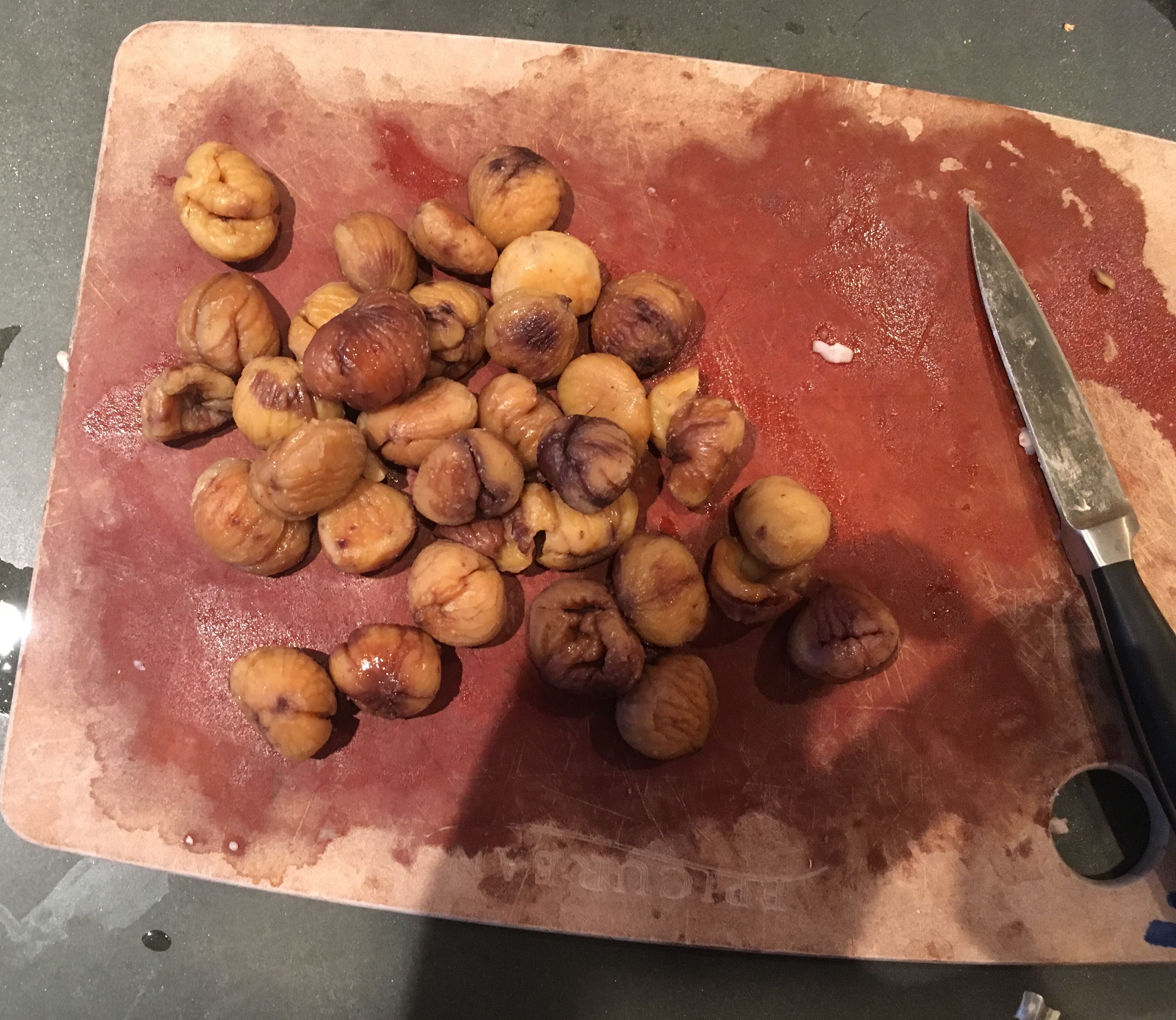 Chopping chestnuts