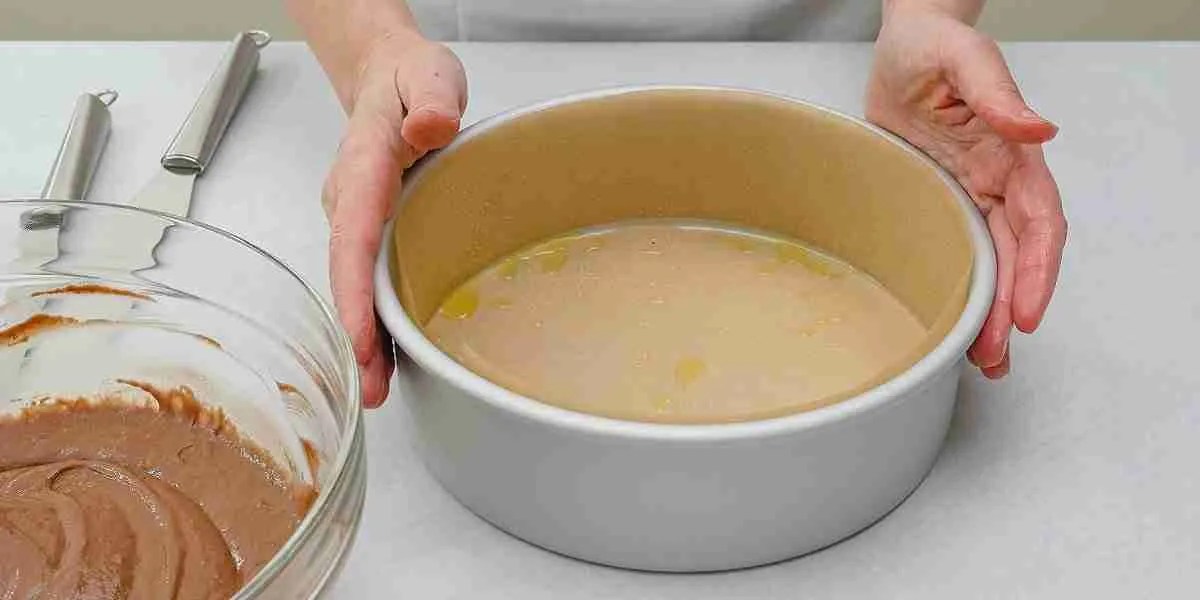 parchment lined cake pan