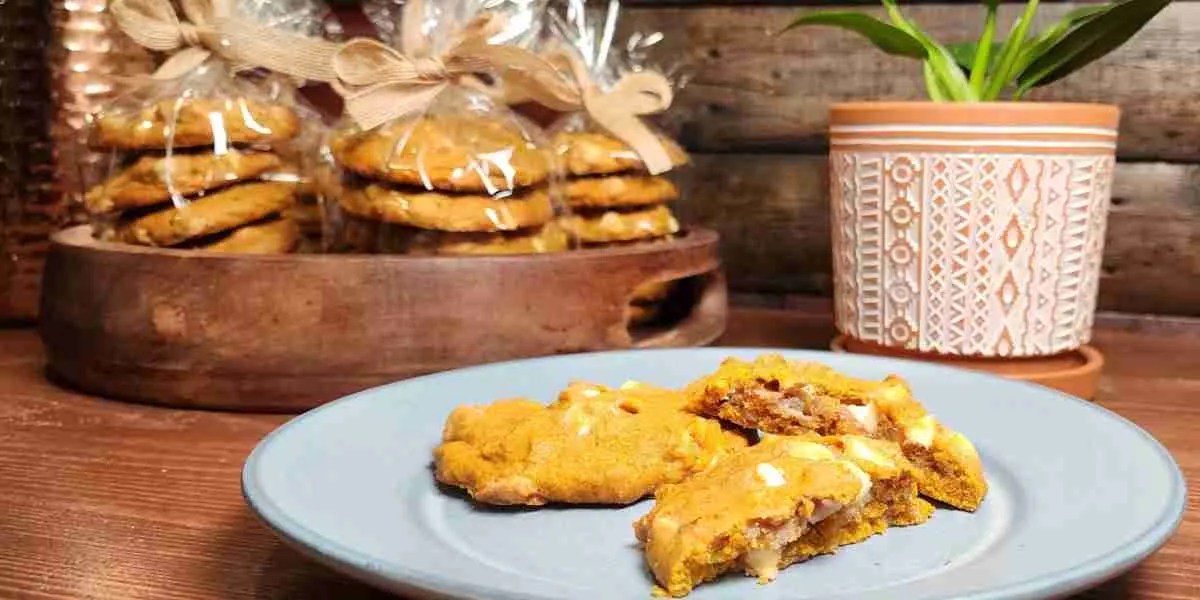 pumpkin, walnut, and white chocolate cookies