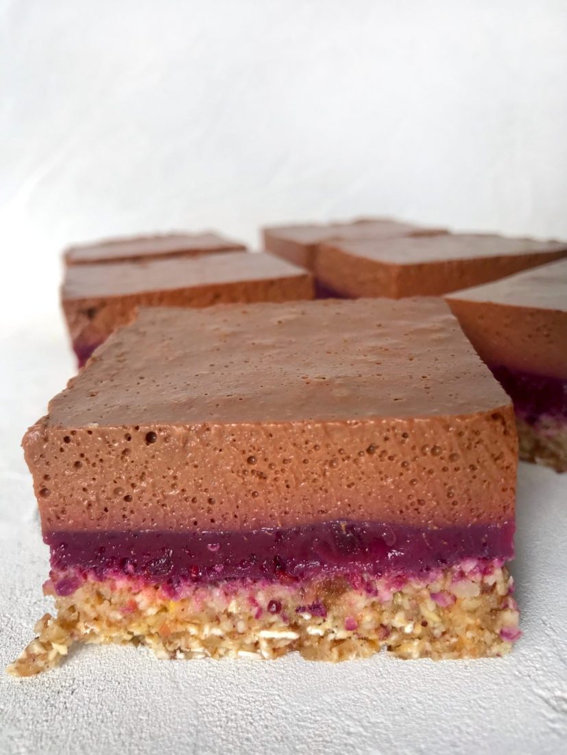 vegan chocolate mousse berry slices