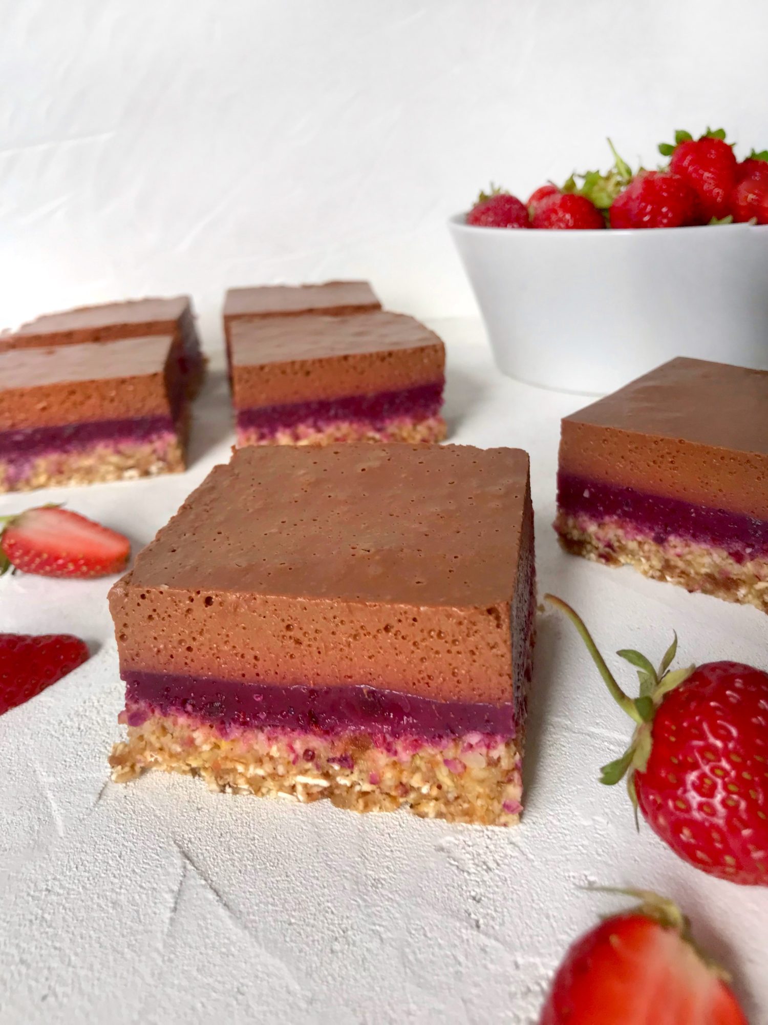 vegan chocolate mousse berry slices