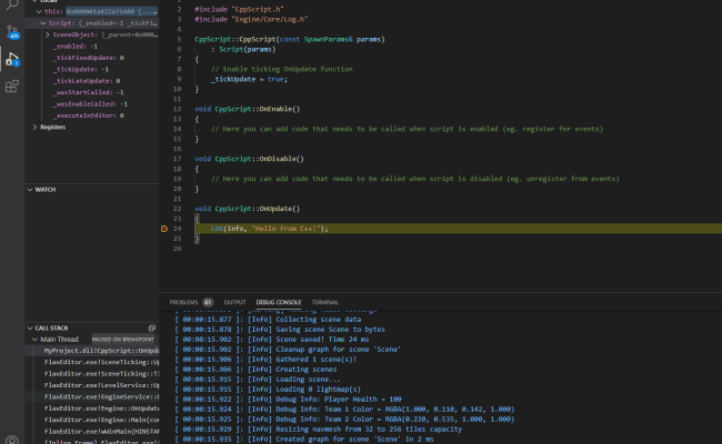 VS Code C++ Debugging - Flax Engine