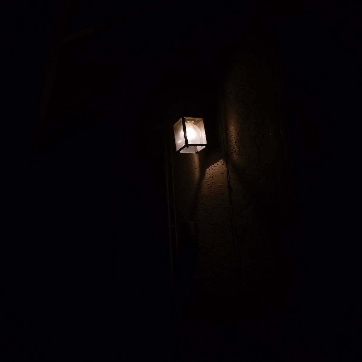 porch light in the dark