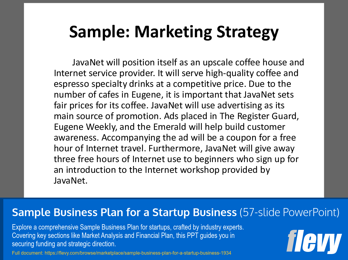 Sample Business Plan For A Startup Business 57 Slide Powerpoint