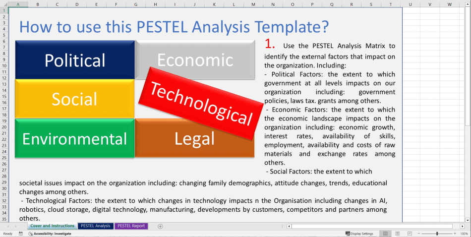 Pestel Pestle Analysis Template And Report Excel