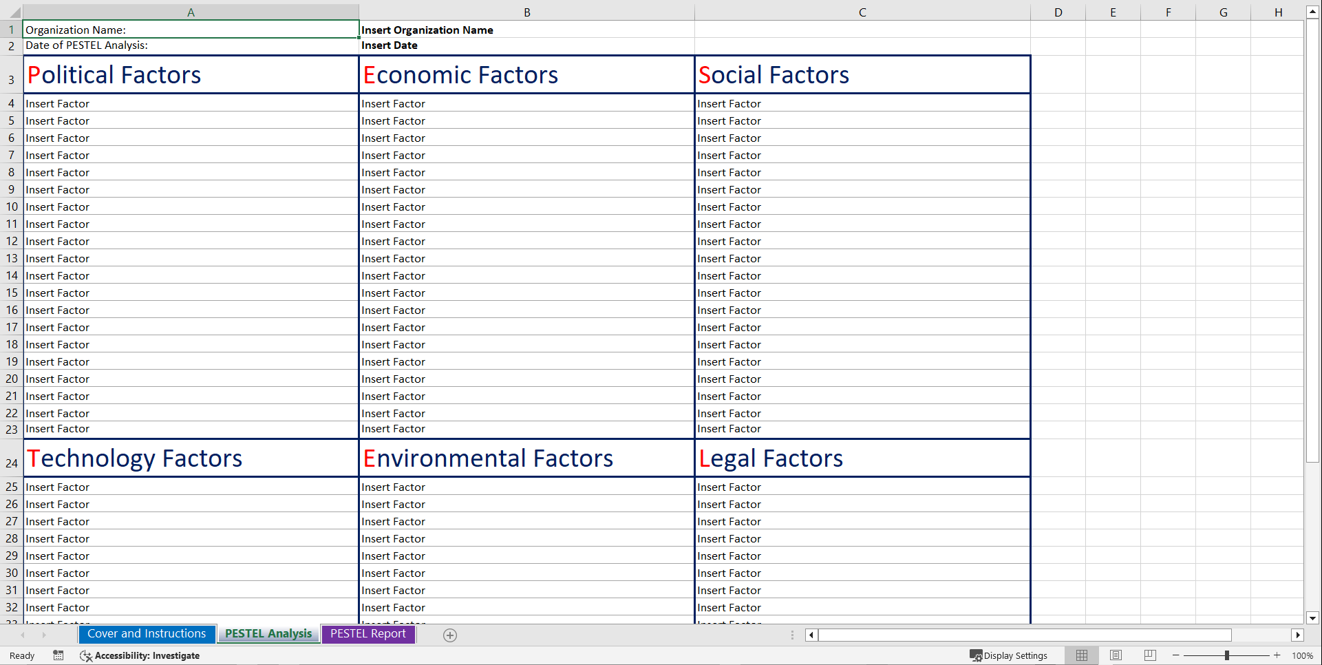 Pestel Pestle Analysis Template And Report Excel