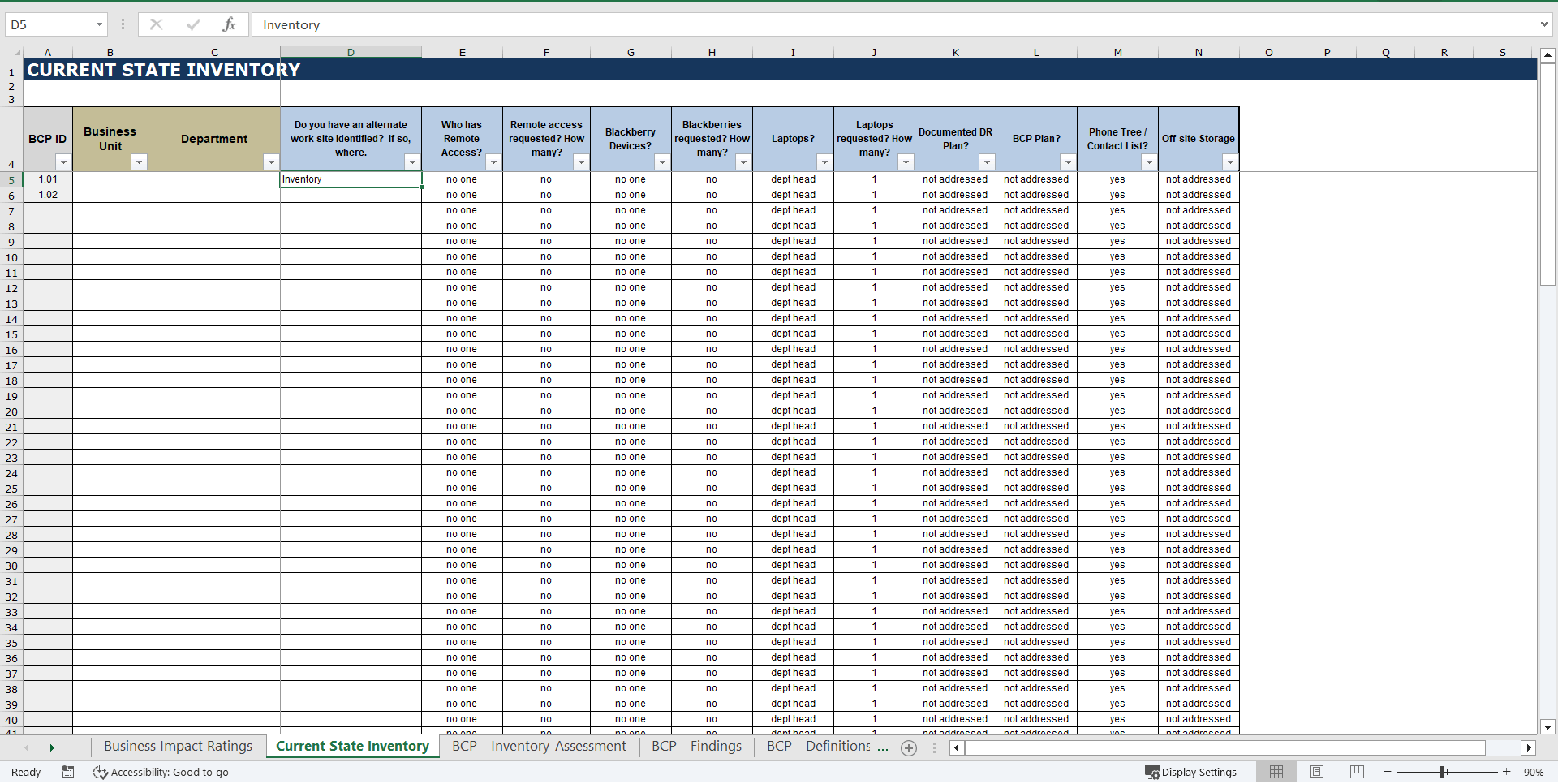 Business Continuity Planning Bcp Disaster Recovery Dr Templates Excel