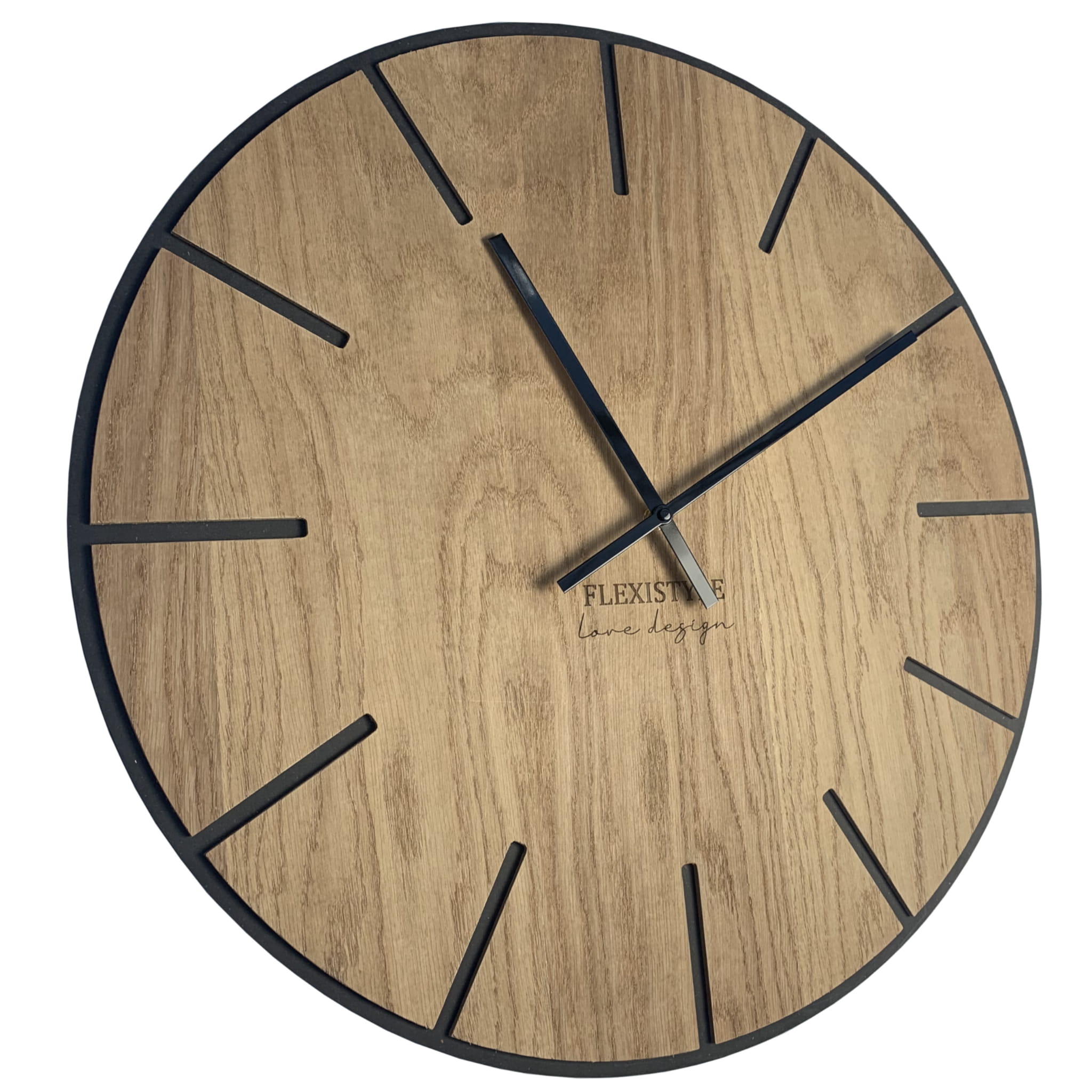 Large Wall Clock Modern Wood Art 60cm 24in Flexistyle