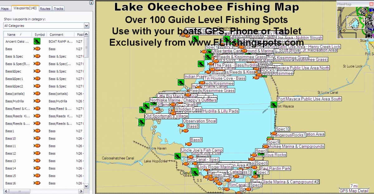 Lake Okeechobee Fishing Spots Map Fish For Bass Crappie And More Lake Okeechobee Fishing Map 