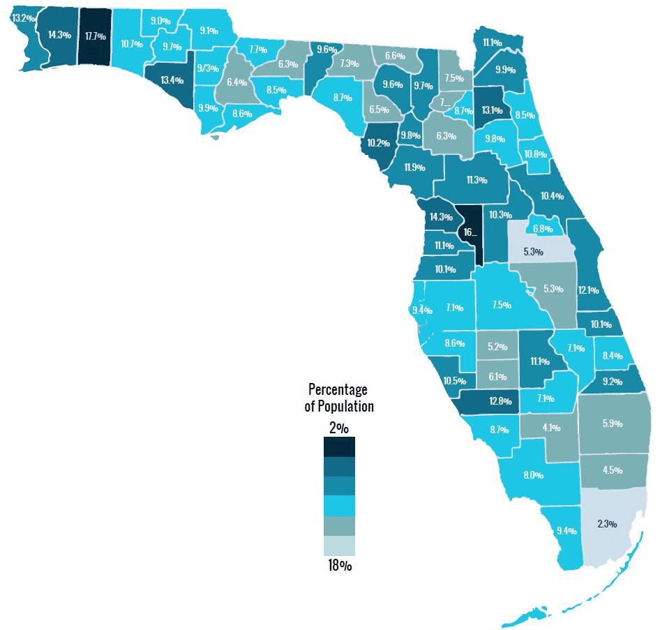 Florida Map Population Graph 6 