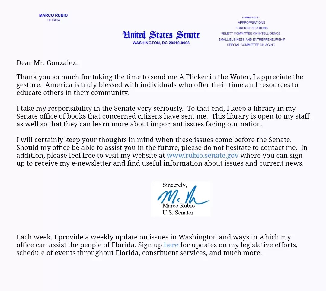 You are currently viewing Its always good to get a personal note from your U.S. senior senator