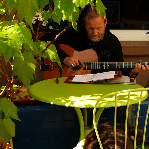 May - me, playing guitar