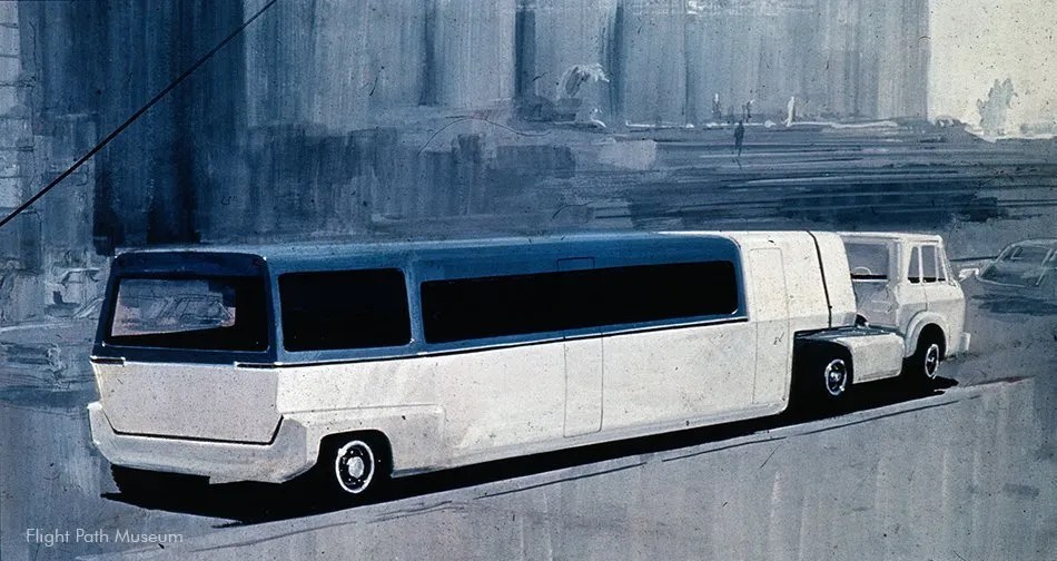 Potential future Sky Lounge concept loaded on to a truck
